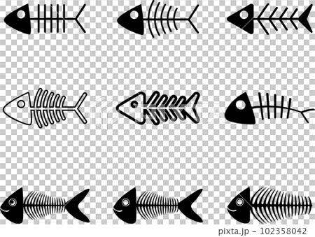 Fish bone illustration set Fish bone illustration set 102358042