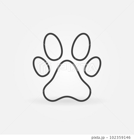 Dog or Cat Cute Paw Print vector thin line concept icon Dog or Cat Cute Paw Print vector thin line concept icon 102359146
