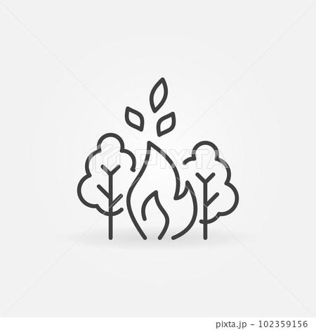 Fire in Forest outline vector concept icon Fire in Forest outline vector concept icon 102359156