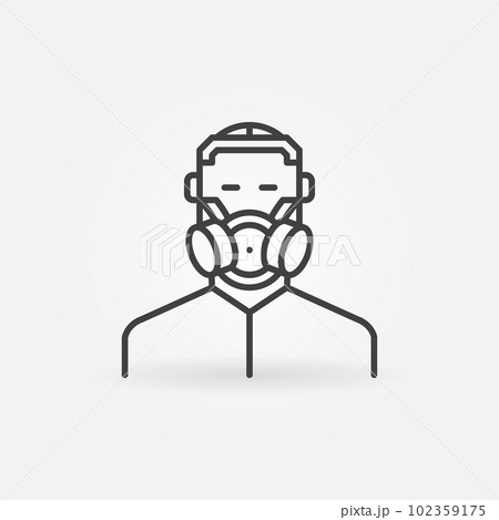Man with Gas Mask vector concept line icon or sign Man with Gas Mask vector concept line icon or sign 102359175