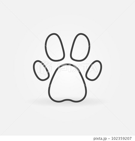 Pet Paw vector Footprint concept icon in thin line style 102359207