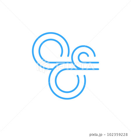 Vector Wind concept blue creative line icon or...のイラスト素材 [102359228 ...