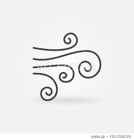 Wind vector thin line concept hand drawn icon...のイラスト素材 [102359239] - PIXTA