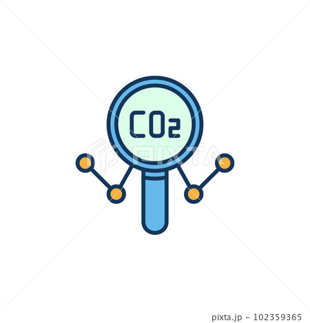 Magnifying Glass with CO2 Graph colored vector icon Magnifying Glass with CO2 Graph colored vector icon 102359365