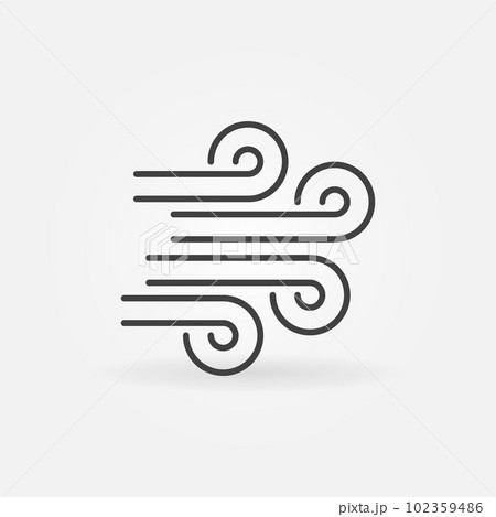 Vector Wind concept icon in thin line styleのイラスト素材 [102359486] - PIXTA