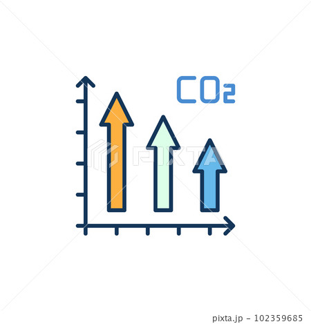 Carbon Dioxide CO2 Chart with Arrows vector...のイラスト素材 [102359685] - PIXTA