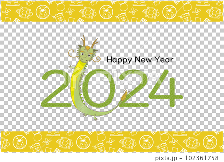 Dragon year 2024 New Year's card 2024 letter and dragon design 102361758