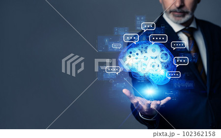 対話型AIイメージ　バナー・広告向け横長ビジュアル 102362158