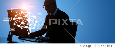 対話型AIイメージ バナー・広告向け横長ビジュアル 対話型AIイメージ バナー・広告向け横長ビジュアル 102362164