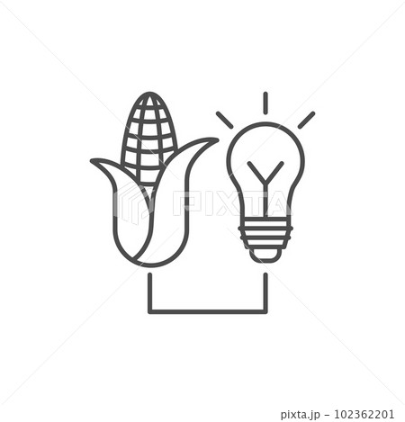 Biomass electric related vector linear icon 102362201