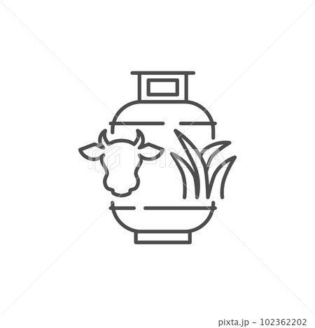 Biogas related vector linear icon 102362202