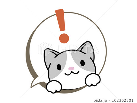 猫の感情表現付き吹き出し 102362301