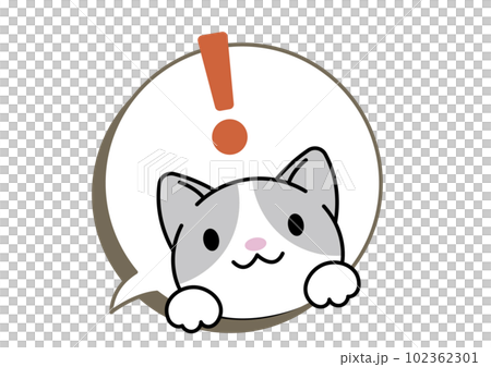 猫の感情表現付き吹き出し 102362301
