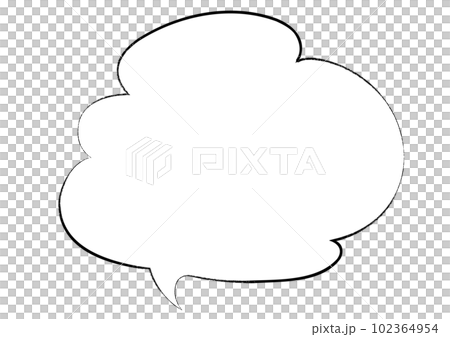 Handwritten pencil line drawing style speech bubble Handwritten pencil line drawing style speech bubble 102364954