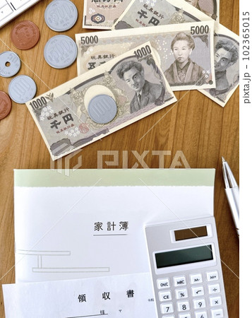家計簿 ライフプラン 収入と支出 縦位置 家計簿 ライフプラン 収入と支出 縦位置 102365015