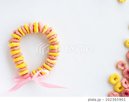 Bracelet made with froot ring shaped cereal for Mothers day Bracelet made with froot ring shaped cereal for Mothers day 102365901