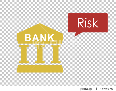 銀行への預け入れのリスクのイラスト 銀行への預け入れのリスクのイラスト 102366570