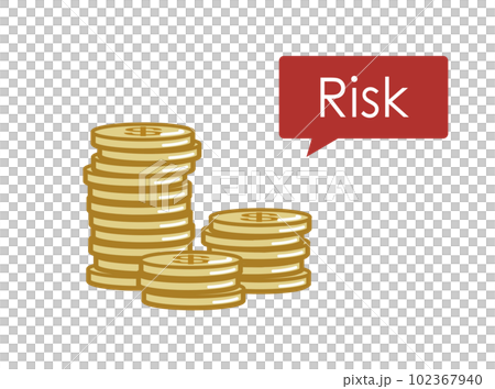 外貨預金のリスクのイラスト 外貨預金のリスクのイラスト 102367940
