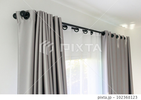 Curtain window interior decoration in living room Curtain window interior decoration in living room 102368123