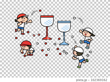 Athletic meet competition throwing a ball 102369162