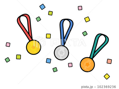 金メダル、銀メダル、銅メダル 102369236