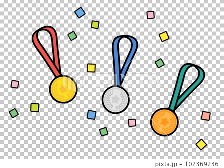 金メダル、銀メダル、銅メダル 102369236