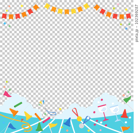 イラストフレーム　運動会・体育祭 102369287