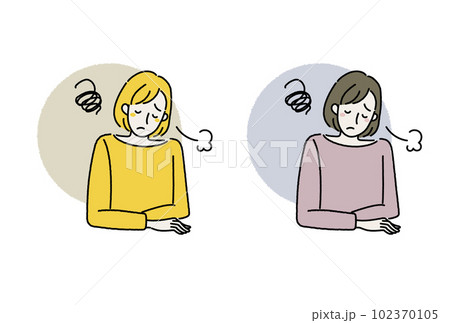 5月病で悩みため息をつく女性01 5月病で悩みため息をつく女性01 102370105