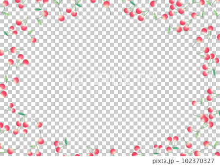 櫻桃框架水彩插圖素材 櫻桃框架水彩插圖素材 102370327