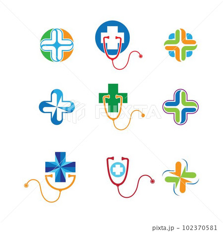 Medical cross vector icon 102370581