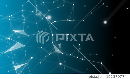 Technology digital abstract background. 3d Network particles and plexus wave. Ai, big data, science concept. Technology digital abstract background. 3d Network particles and plexus wave. Ai, big data, science concept. 102370774