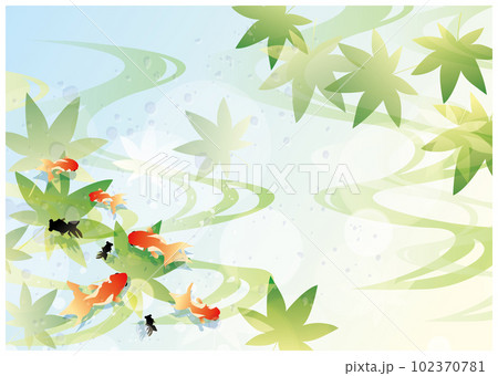 夏　和風　新緑　背景 102370781