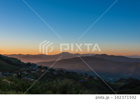 Sunset at Doi Mon Tawan, Chiang Mai, Thailand 102371502