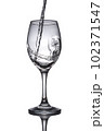 Water pouring into wine glass vintage, Clipping path Water pouring into wine glass vintage, Clipping path 102371547