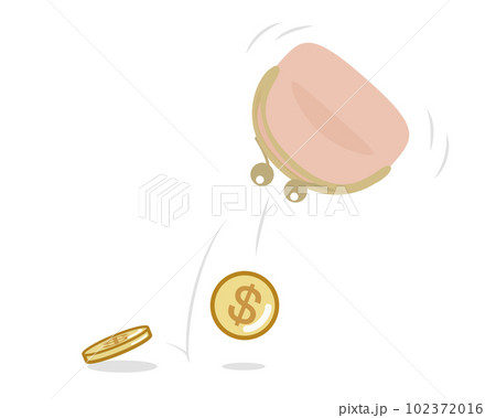 手持ちのお金が少ない様子を表したイラスト 手持ちのお金が少ない様子を表したイラスト 102372016