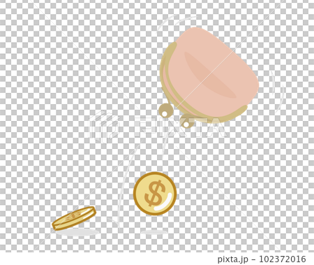 手持ちのお金が少ない様子を表したイラスト 手持ちのお金が少ない様子を表したイラスト 102372016