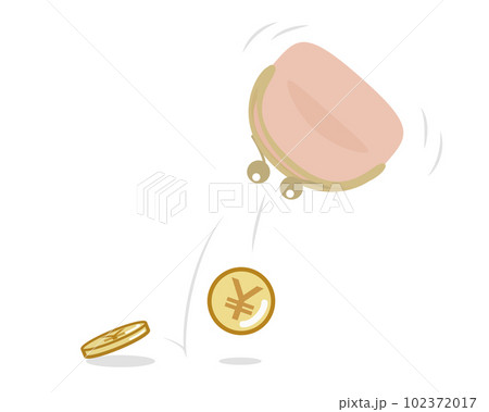 手持ちのお金が少ない様子を表したイラスト 102372017