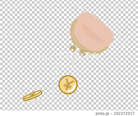 手持ちのお金が少ない様子を表したイラスト 102372017