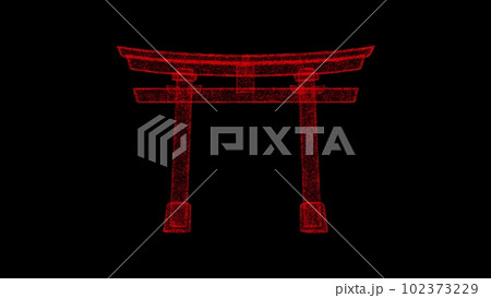 Main gate of Fushimi Inari-taisha shrine in Kyoto, Japan. 3D rendering 102373229