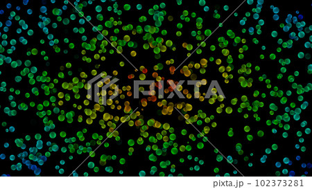 Randomly moving colorful spheres on black background. Abstract background for advertising, congratulations Randomly moving colorful spheres on black background. Abstract background for advertising, congratulations 102373281