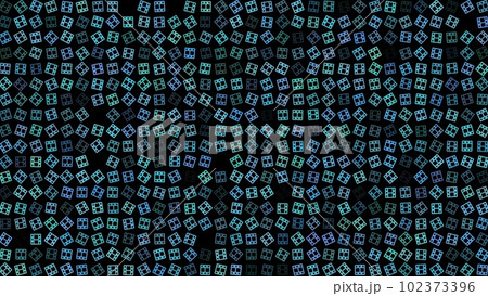 Colored flashing rotating Lock on black bg. Abstract festive background for advertising, congratulations, text. Colorful creative flat dynamic shapes animation. Business bg. 3D render 102373396