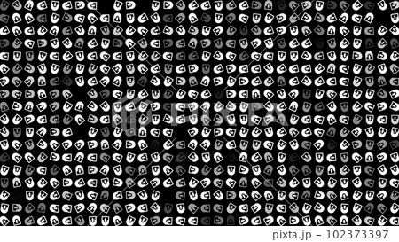 Colored flashing rotating computer mouse on black bg. Abstract festive background for advertising, congratulations, text. Colorful creative flat dynamic shapes animation. Business bg. 3D render 102373397