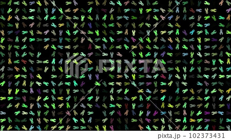 Colored flashing rotating spanners on black bg. Abstract festive background for advertising, congratulations, text. Colorful creative flat dynamic shapes animation. Business bg. 3D render Colored flashing rotating spanners on black bg. Abstract festive background for advertising, congratulations, text. Colorful creative flat dynamic shapes animation. Business bg. 3D render 102373431