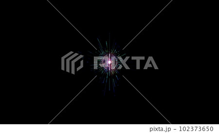 elementary particle of standard model. Neutrino spinning with waves of energy. Quantum physics illustration. 3D rendering 102373650