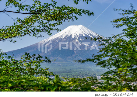 芸術写真 「富士 春雪に高し」滝子山（大月市）標高 1610ｍ より撮影