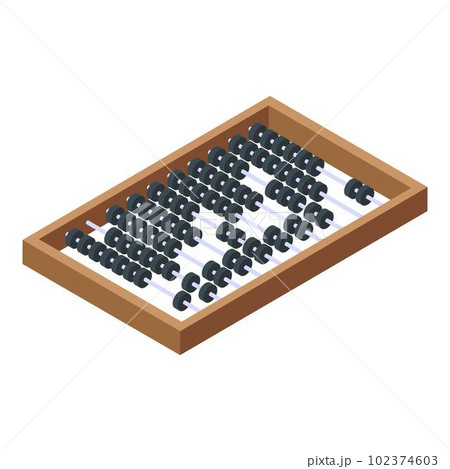Student abacus icon. Isometric of student abacus vector icon for web design isolated on white background Student abacus icon. Isometric of student abacus vector icon for web design isolated on white background 102374603