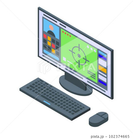 Stream desktop pc icon. Isometric of stream desktop pc vector icon for web design isolated on white background 102374665