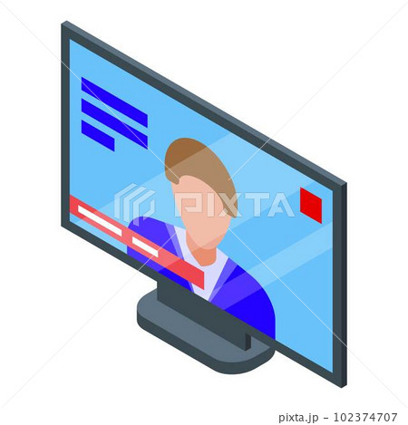 Tv agitation icon. Isometric of tv agitation vector icon for web design isolated on white background 102374707