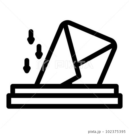 Inbox envelope icon. Outline inbox envelope vector icon for web design isolated on white background 102375395