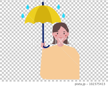 A woman holding an umbrella. Wet day. rainy season. vector illustration A woman holding an umbrella. Wet day. rainy season. vector illustration 102375413